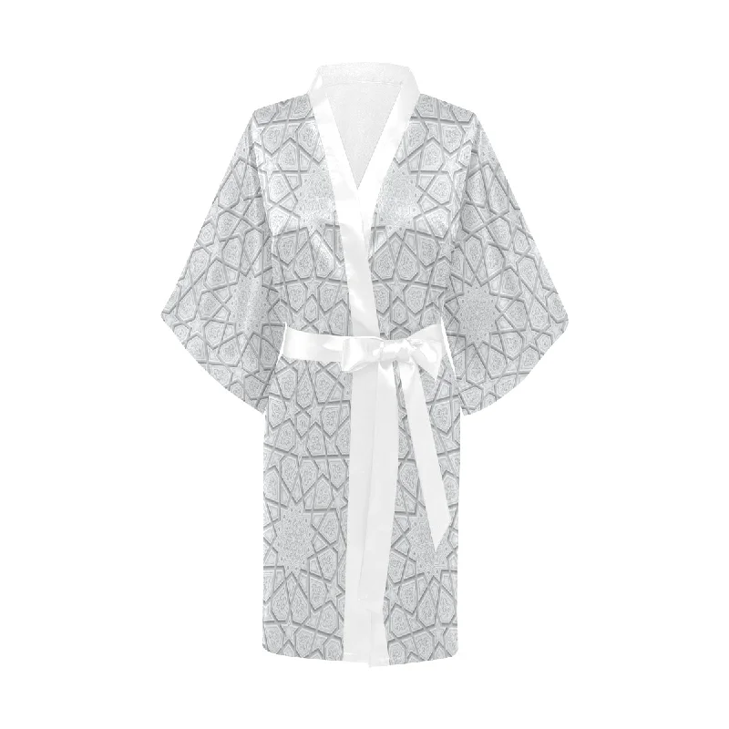 arabic star pattern Women's Short Kimono Robe