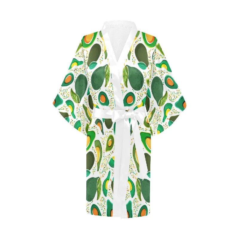 Avocado design pattern Women's Short Kimono Robe