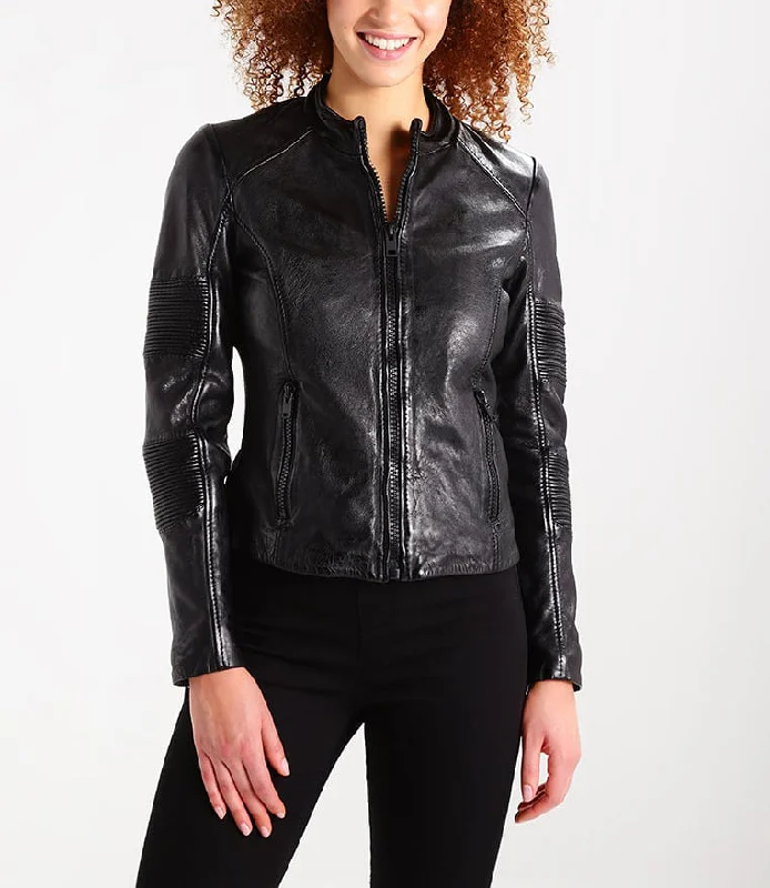 Koza Leathers Women's Real Lambskin Leather Bomber Jacket KW256