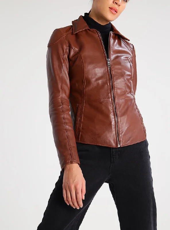 Koza Leathers Women's Real Lambskin Leather Bomber Jacket KW285