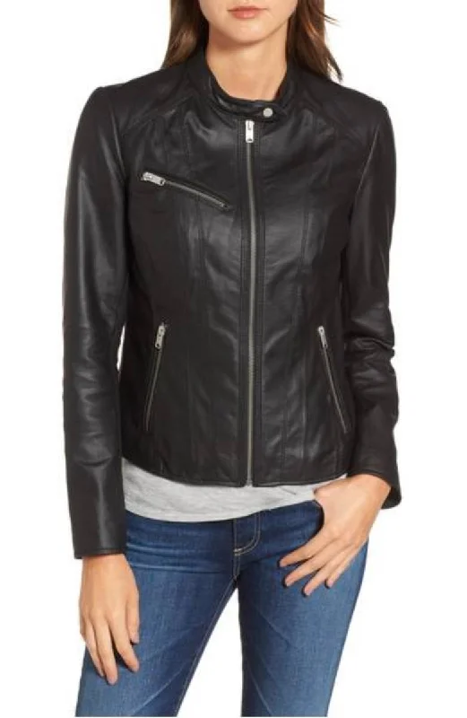 Koza Leathers Women's Real Lambskin Leather Bomber Jacket KW329