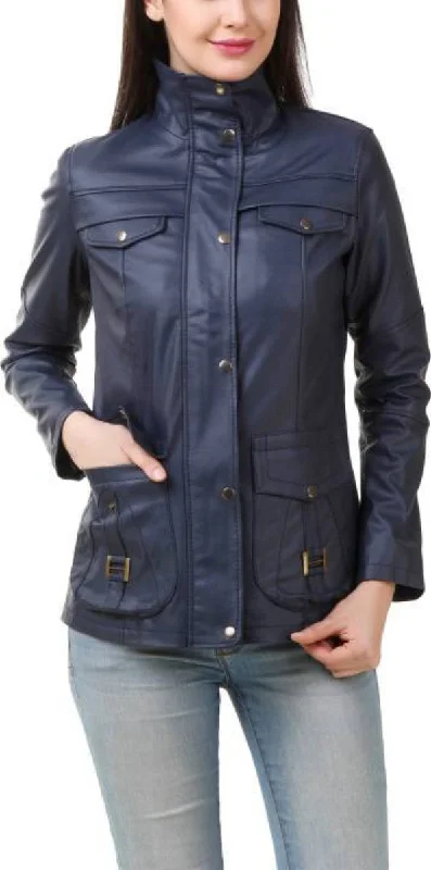 Koza Leathers Women's Real Lambskin Leather Bomber Jacket KW379