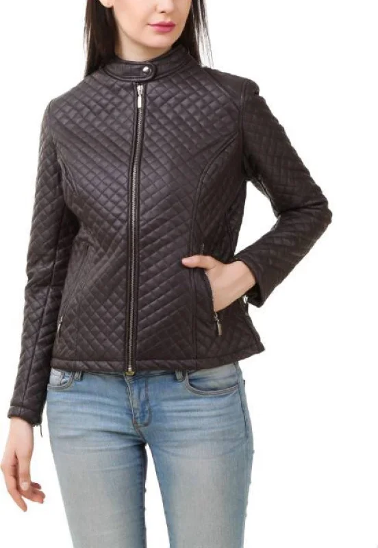 Koza Leathers Women's Real Lambskin Leather Bomber Jacket KW381