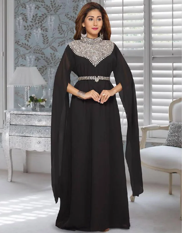 Morocan Style Kaftan With Silver Hand Work