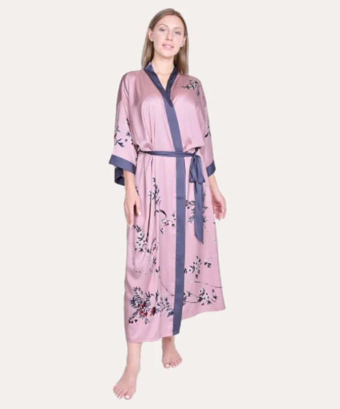 Pink Nightgown Pajama Dress Flower Robes