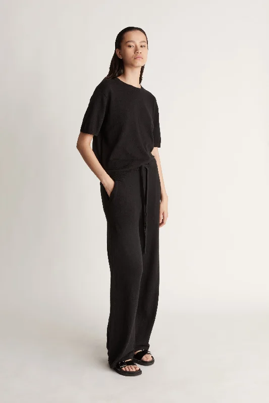 Cotton Cashmere Wide Leg Pant