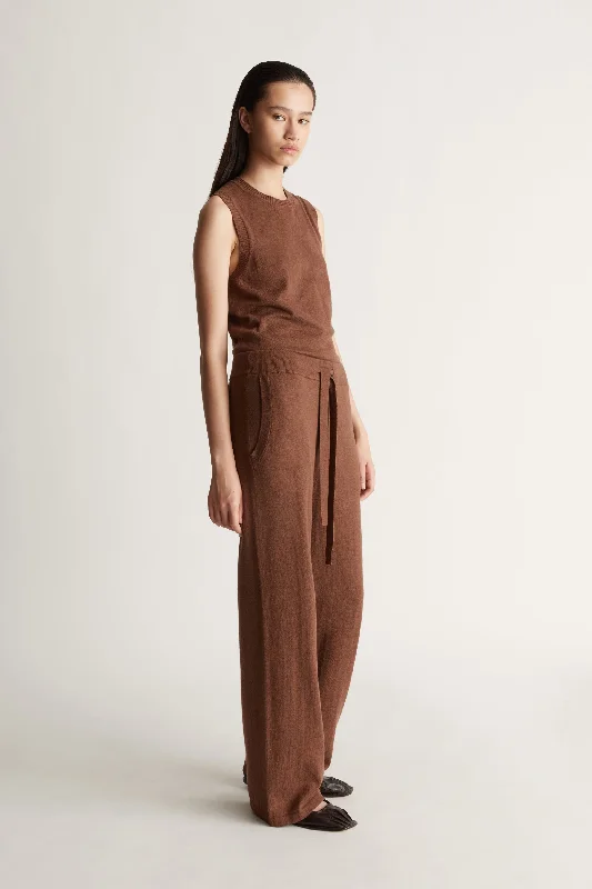 Cotton Cashmere Wide Leg Pant