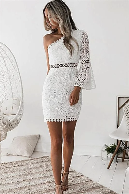 WanaDress Elyse white one sleeve dress