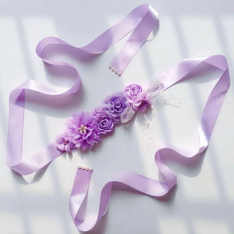 Creative Mesh Flower Design Women Wedding Party Ribbon Belt