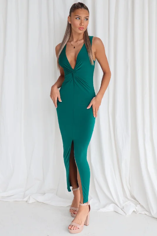 Janet Midi Dress - Forest Green