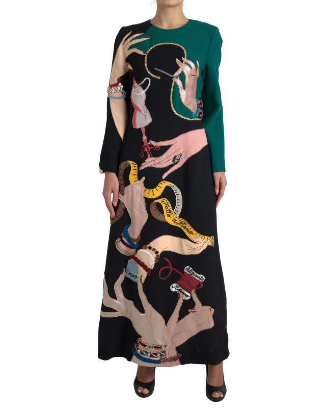 Dolce & Gabbana Long Sleeve A-line Maxi Dress