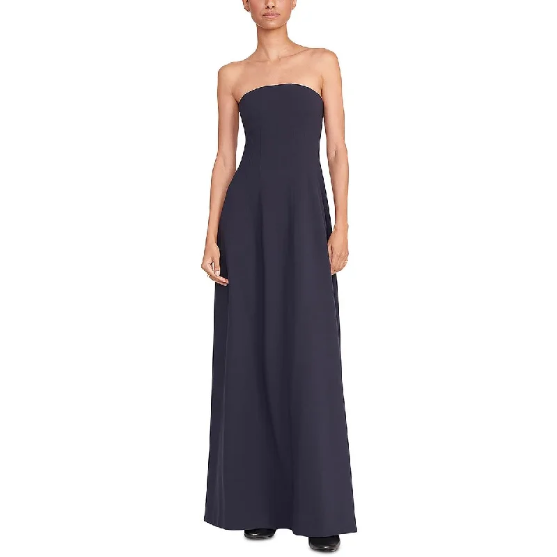 Benjamin Womens Pintuck Tea-Length Maxi Dress