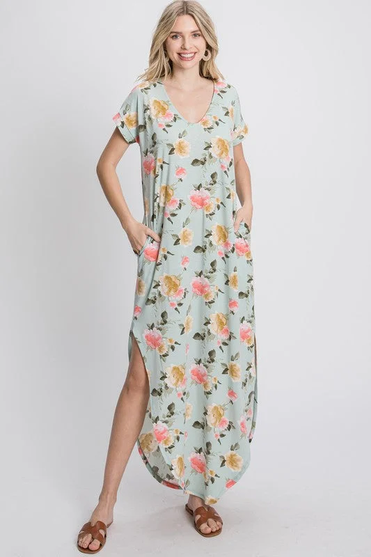 Floral Print Maxi Dress