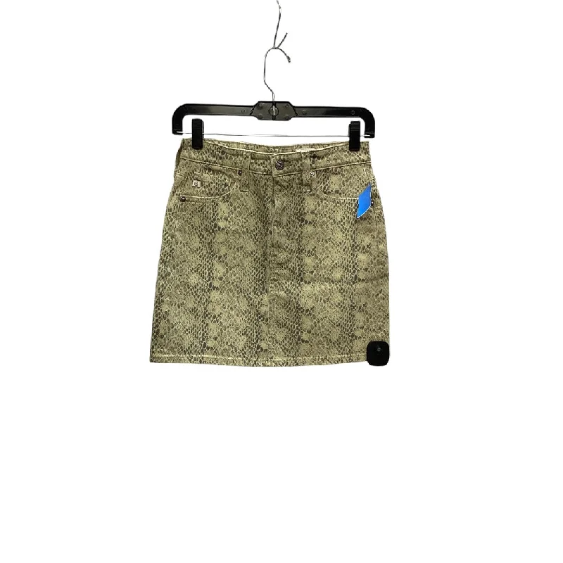 Skirt Mini & Short By Adriano Goldschmied In Snakeskin Print, Size: 2