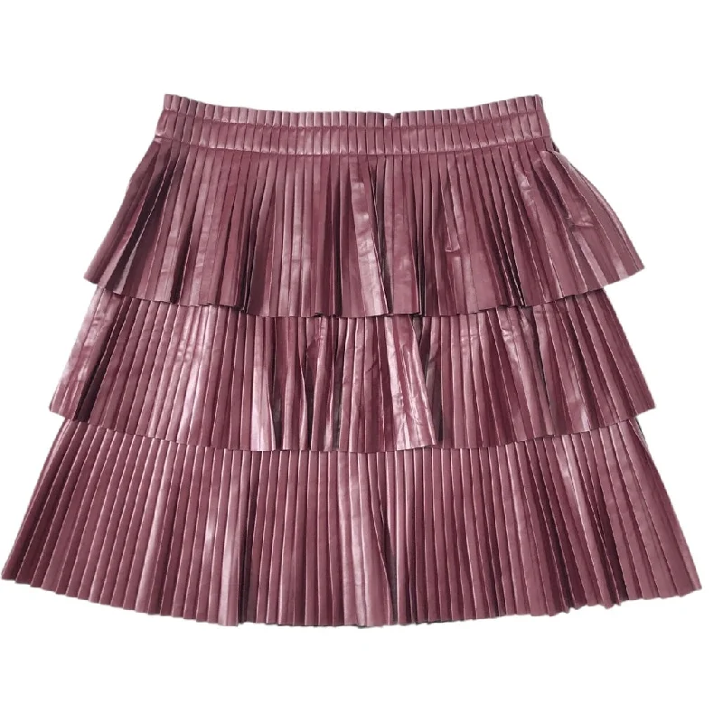 Skirt Mini & Short By Anthropologie In Maroon, Size: L