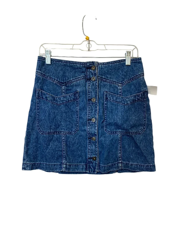 Skirt Mini & Short By Free People In Blue Denim, Size: 6