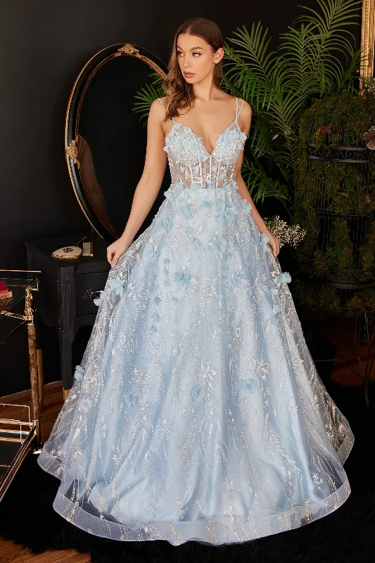 CINDERELLA DIVINE CB105 3D Floral Applique Ball Gown