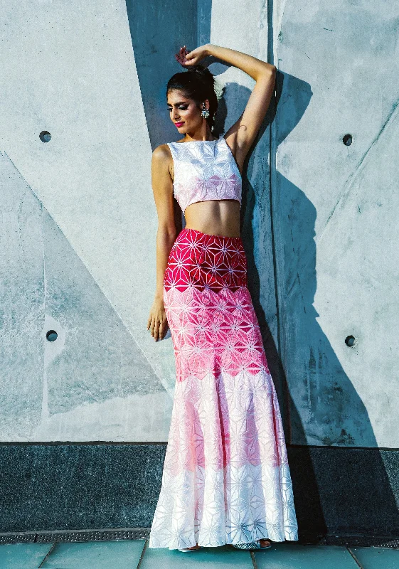 SHANAYA Ombre Embroidery Skirt (Sample)