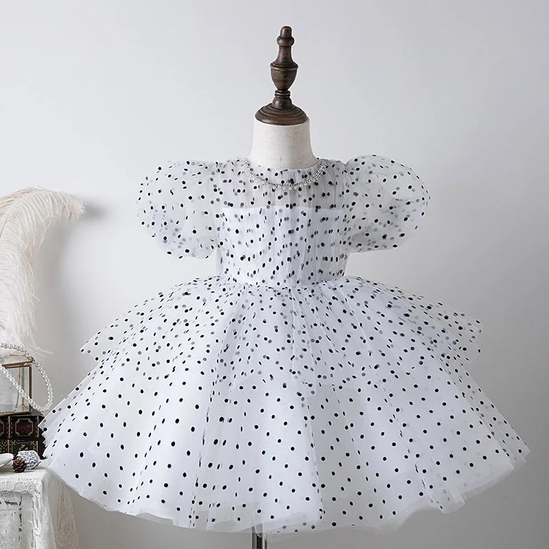 Baby Girl Dress Toddler Prom Baptism Birthday Party Dress Polka Dot Garden Dress