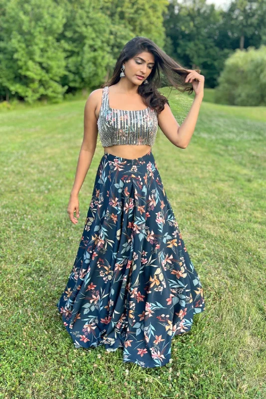 THALIA Whimsical Floral Lehenga Skirt