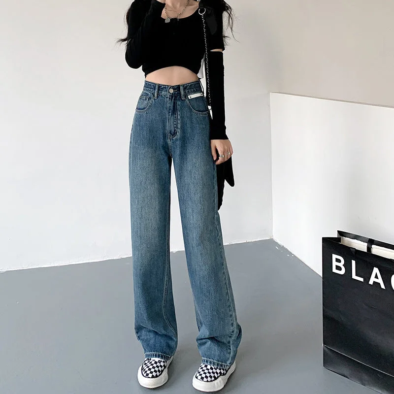 NiDELL: Women’s Vintage Loose Jeans Long Pants For Autumn