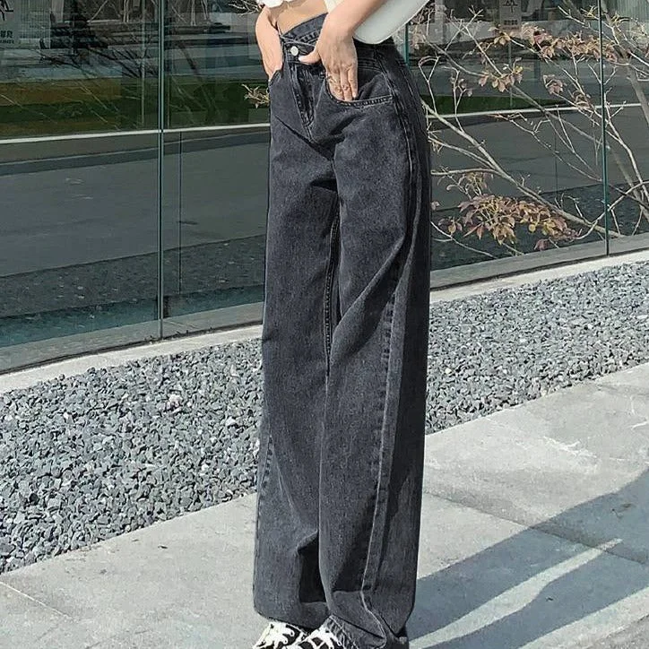 NiDELL: Women’s Vintage Loose Jeans Long Pants For autumn