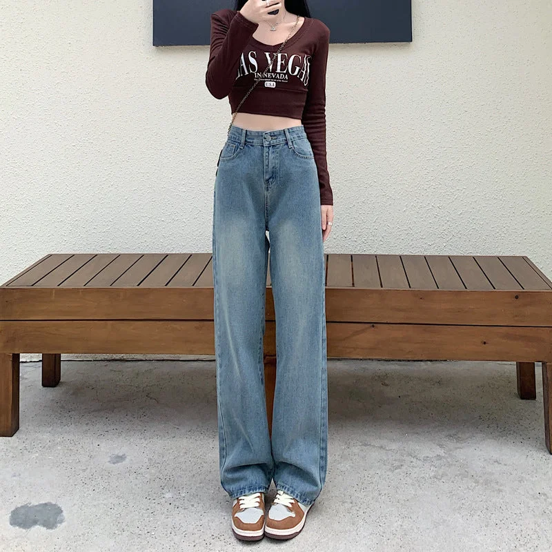 NiDELL: Women’s Vintage Loose Jeans Long Pants For Autumn