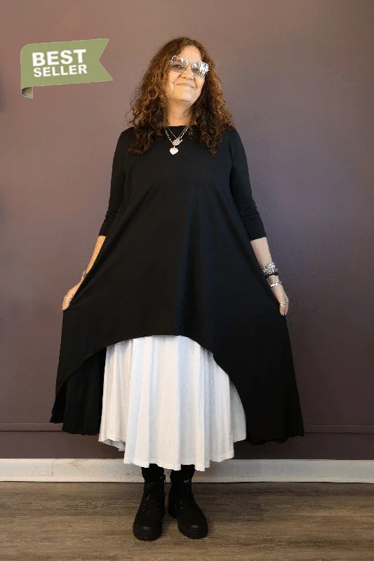 Black Hi-Lo Tunic Dress