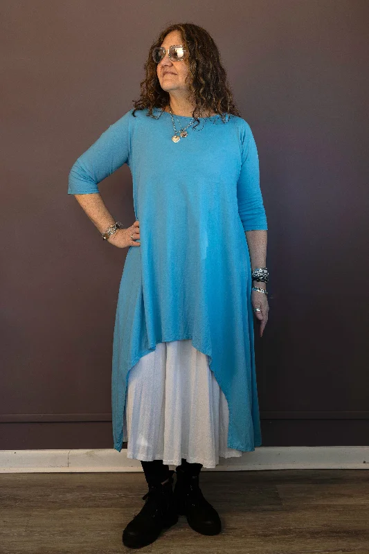 Turquoise Hi-Lo Tunic Dress