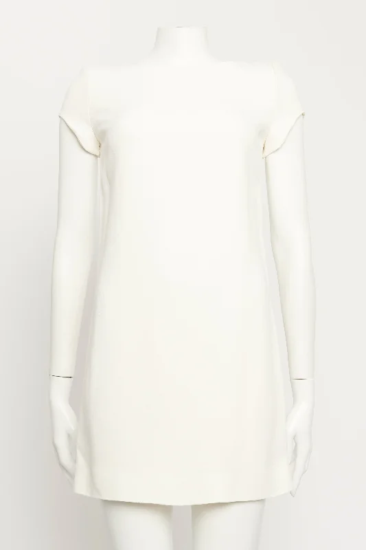 Cream Cap Sleeve Preowned Dress