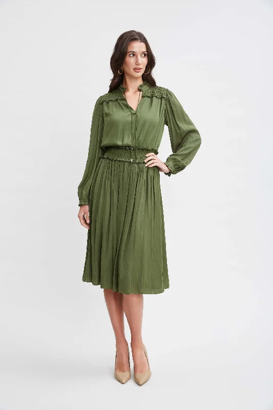 T-Tahari Smocked Airflow Dress