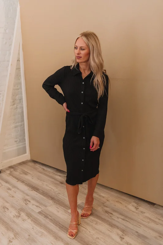 Liverpool Black Button Front Dress