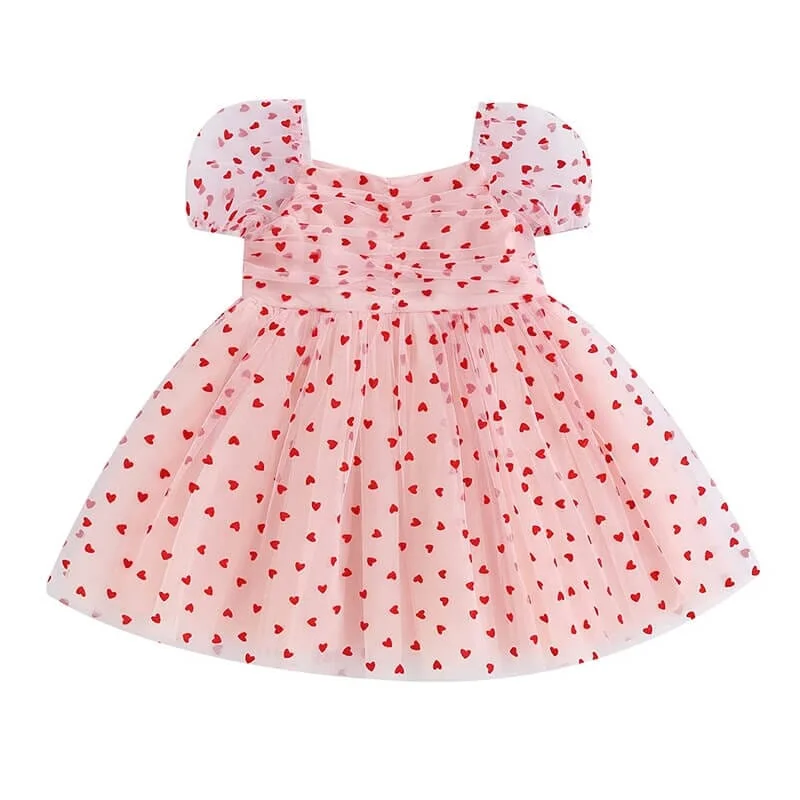 Valentine's Day Pink Hearts Toddler Dress