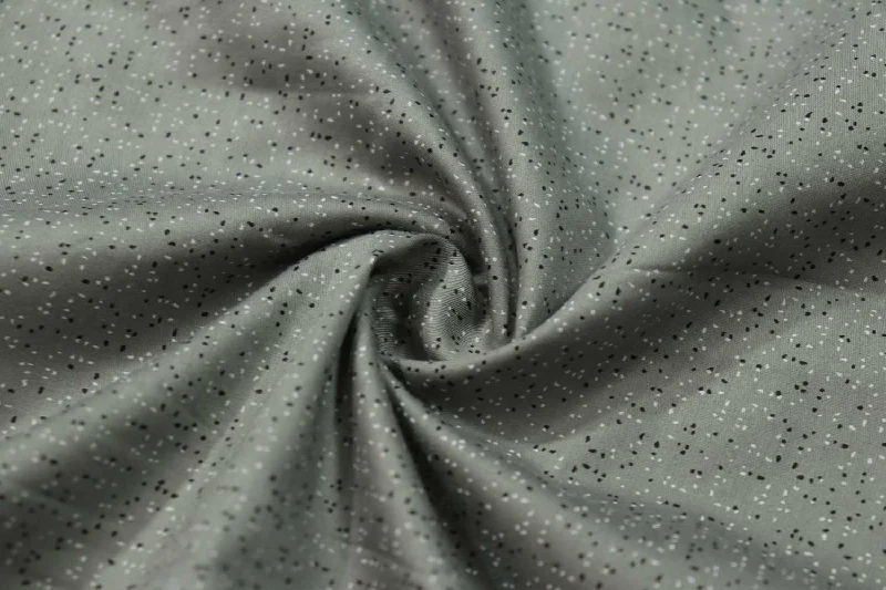 Gray Abstract Printed Cotton Satin Fabric