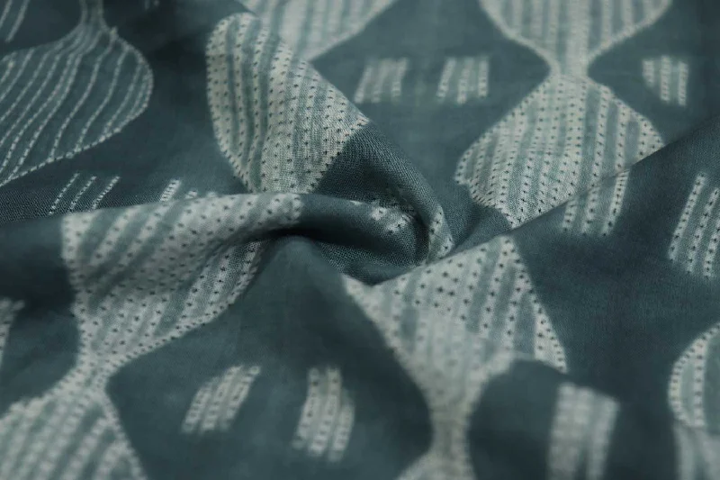 Smoke Gray Traditional Shibori Print Cotton