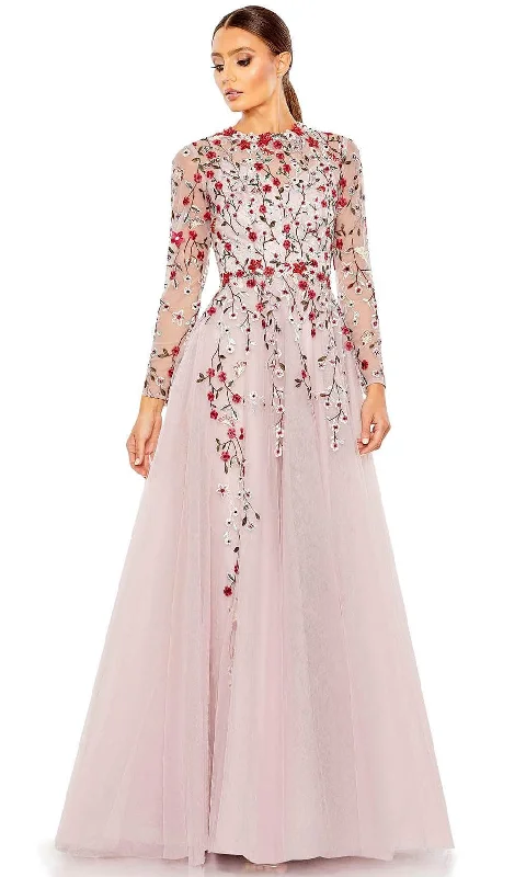 Mac Duggal 20334 - Floral Long Sleeve A-Line Dress