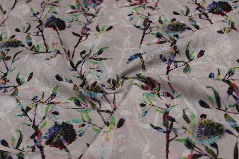 Multicolor Floral Cotton Polyester Blends Fabric