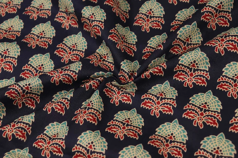 Multicolor Motifs Block Printed Cotton Fabric