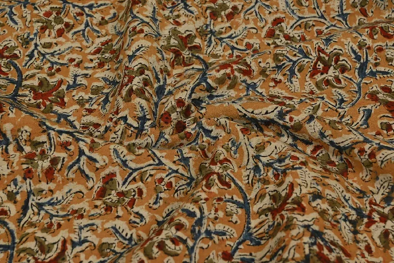 Multicolor Traditional Base Kalamkari Printed Cotton Fabric