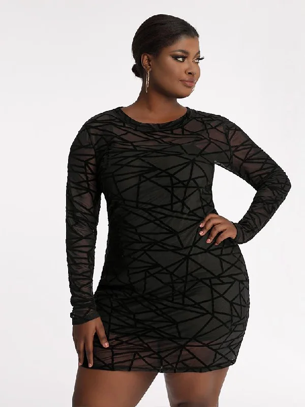 Pattern Mesh Dress