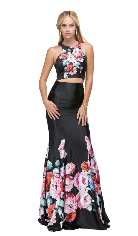 Dancing Queen - 9904 Two-Piece Floral Multi-print Formal Dress