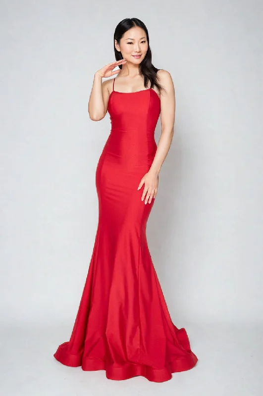 Lace-Up Back Long Prom Dress: Atria 6520H