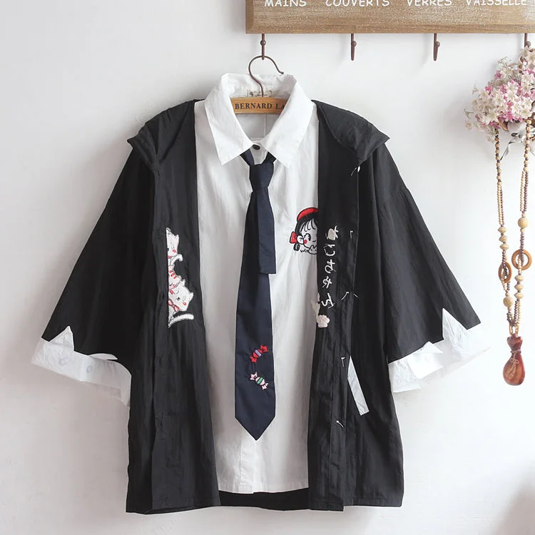 Japanese college style shirt coat yv43268