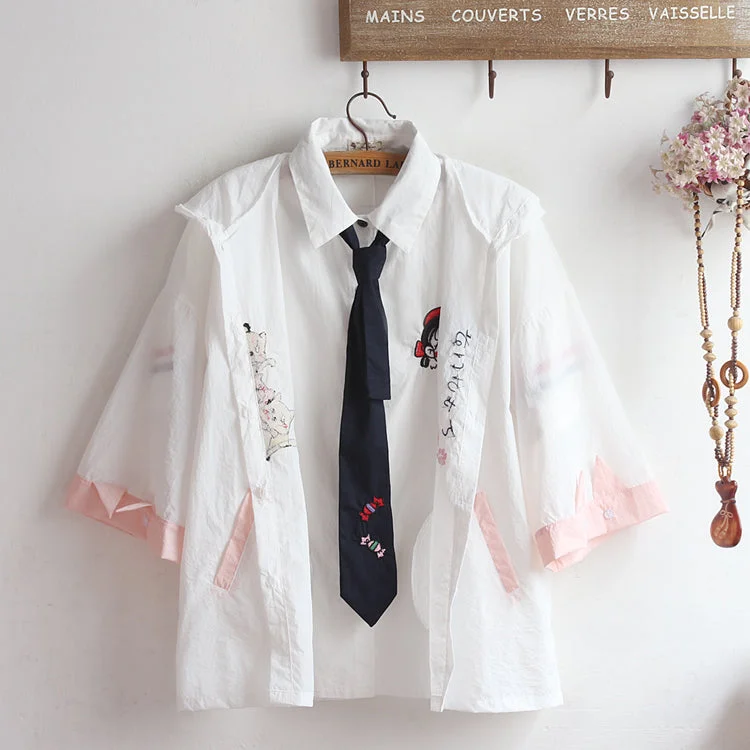 white coat + shirt A