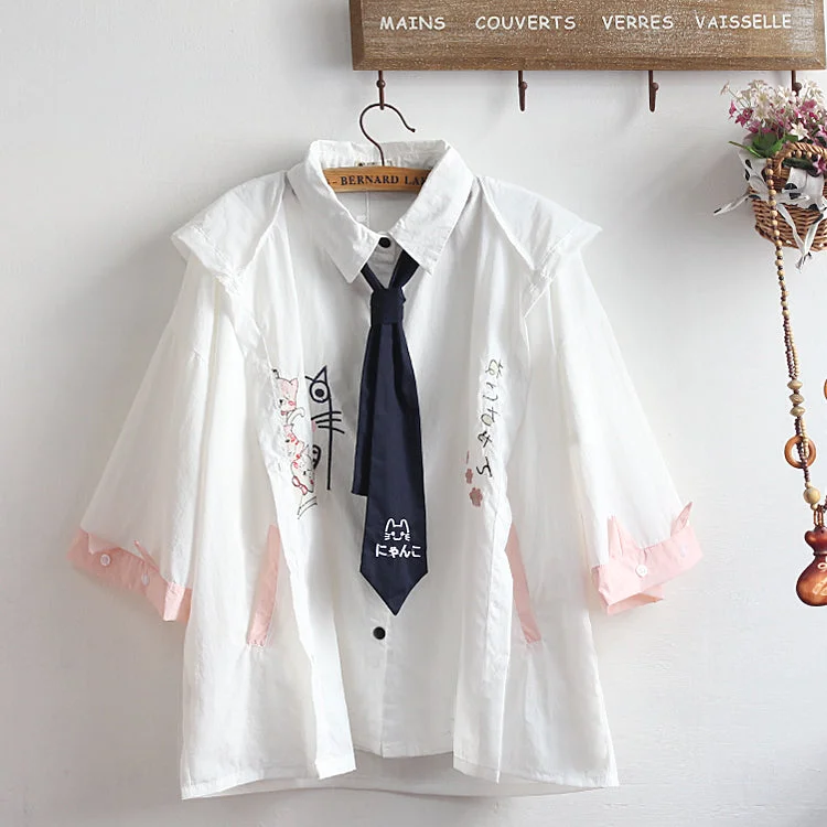 white coat + shirt B