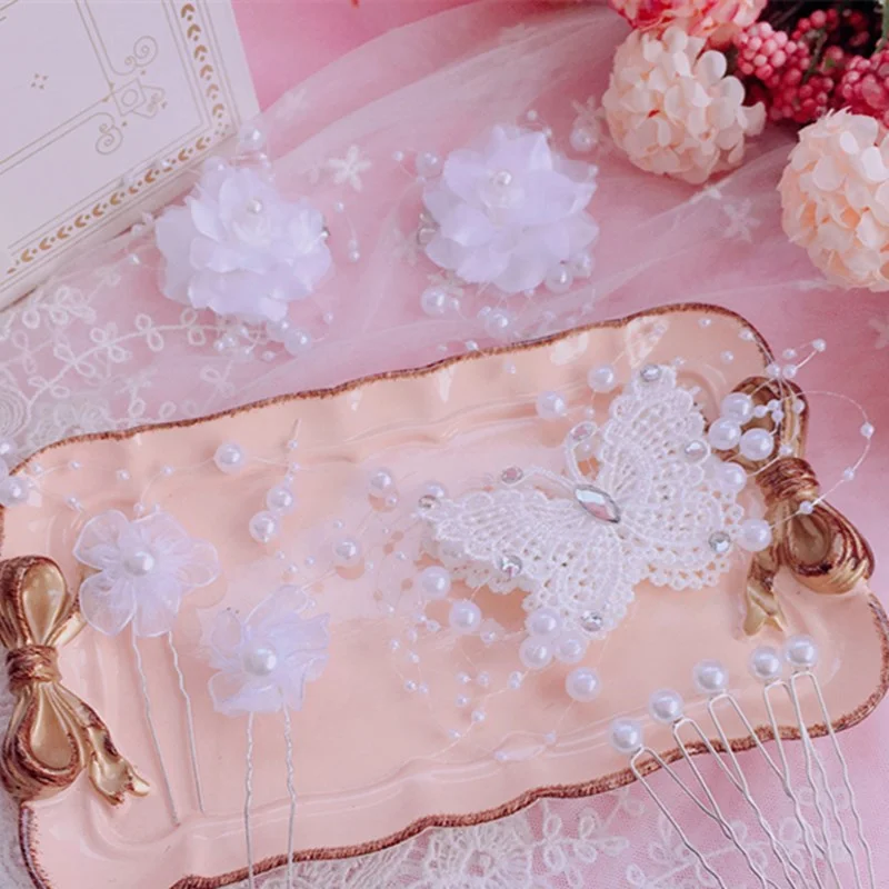 Lolita pearl lace hair clip yv43384