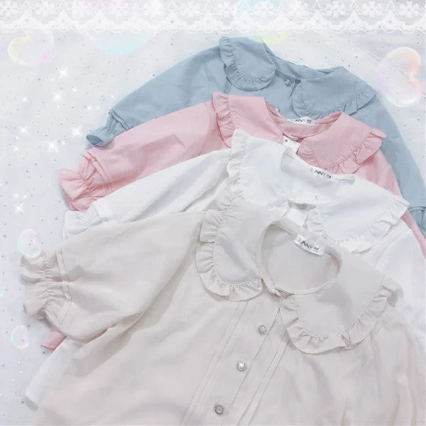 Cute doll collar button shirt yv42372